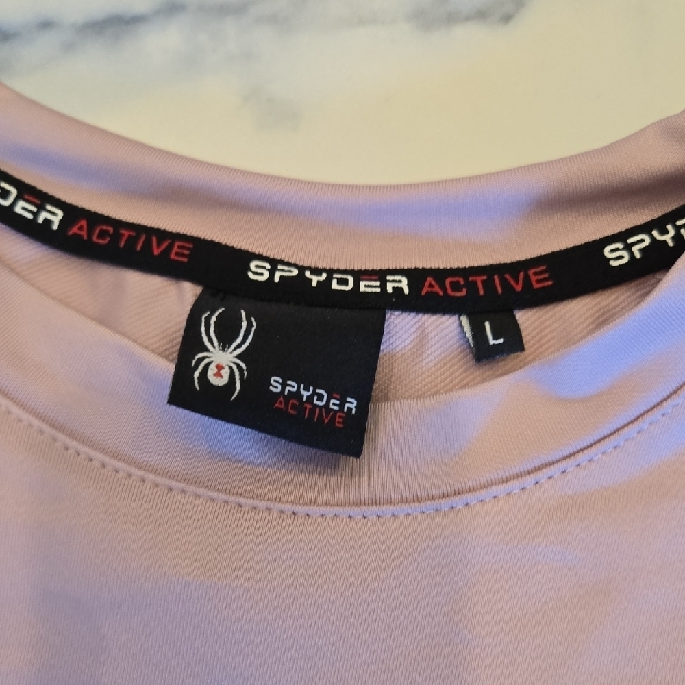 Spyder Activewear Dusty Rose Top, Size L, Reflective Details, VGUC - Picture 4 of 8